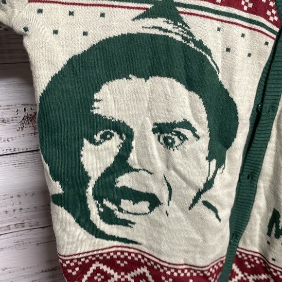 Elf Cotton-Headed Ninny Muggins Christmas Sweater Cardigan XXL - Picture 4 of 7
